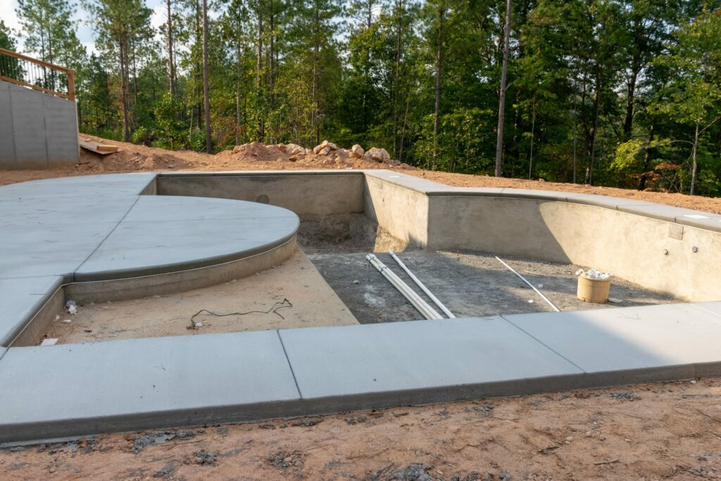 Concrete swimming pool.