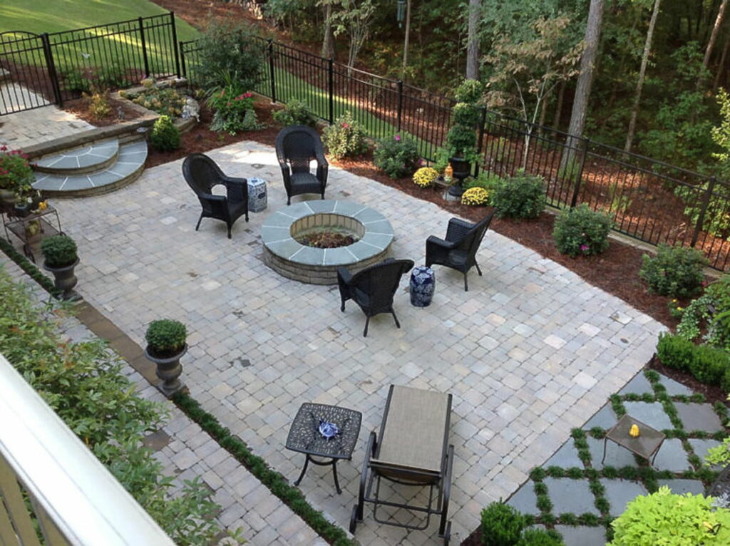 Patio hardscape install Augusta, GA.